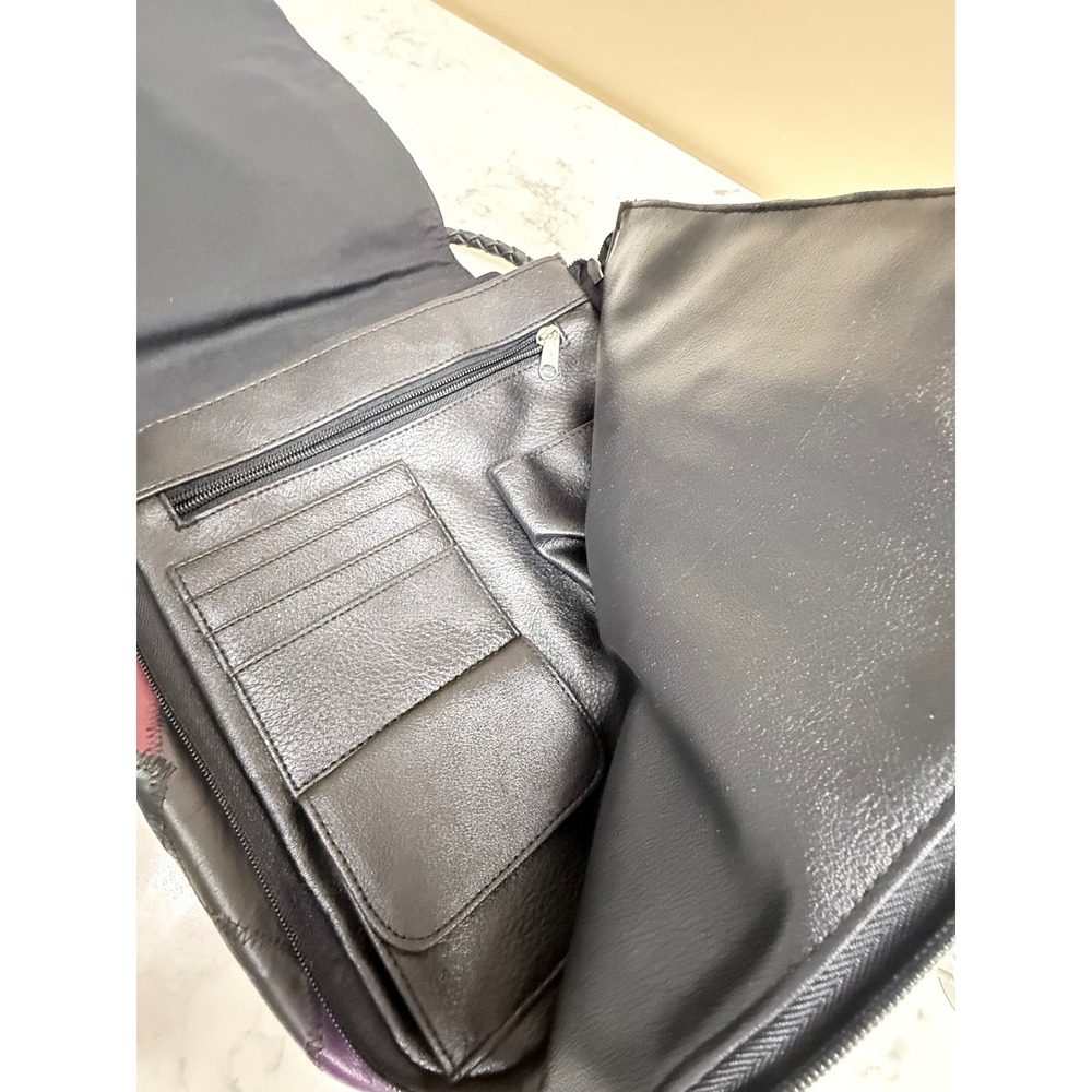 Unique Patchwork Leather Shoulder Bag Crossbody M… - image 4